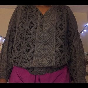 Black and grey blouse